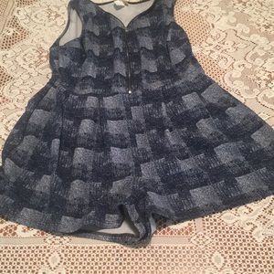 Dark blue and grey romper